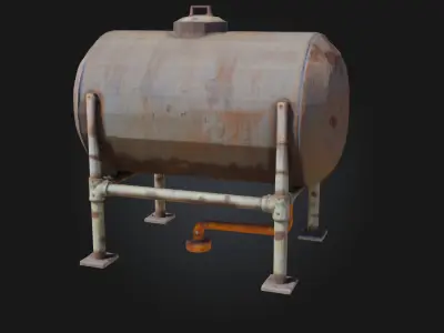 Rustic Fuel Tank  Weathered Utility for Industrial and Rural  3D model