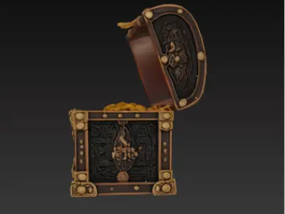 Ornate Treasure Chest High-Quality 3D Model Low-poly 3D model