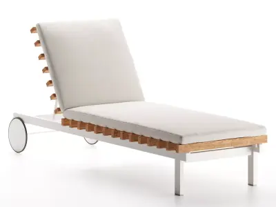Perch Outdoor Sun Lounger 3D model