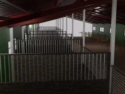 Horse Stable Low-poly 3D model