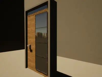 Modern wooden door  3D model