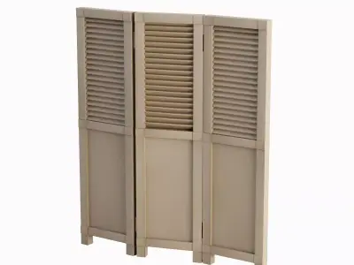 Foldable Room Screen 01 Low-poly 3D model