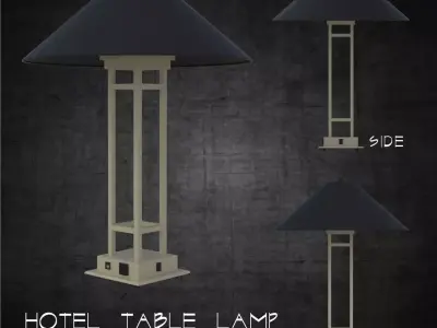 Hotel table lamp modern interior architectural scene light 3D model