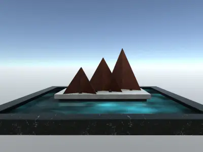 Fountain Set 2 - Unreal - Unity Low-poly 3D model