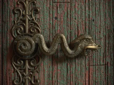 Haunted Mansion Snake Door Handle 3D Printable Sculpt 3D print model