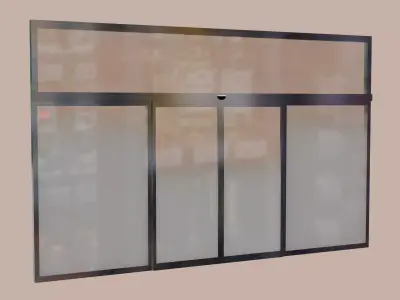 Automatic sliding door Animmated Low-poly 3D model