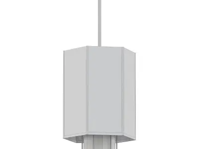 PENDANT 1 light with glass shade and metal frame 3D model
