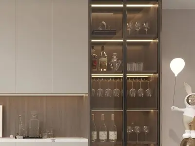 Wine Modern Cabinet 3D model