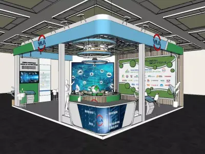 logistics technology exhibition booth 3D model