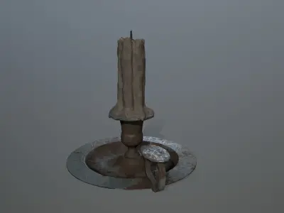 Candlestick candle Low-poly 3D model