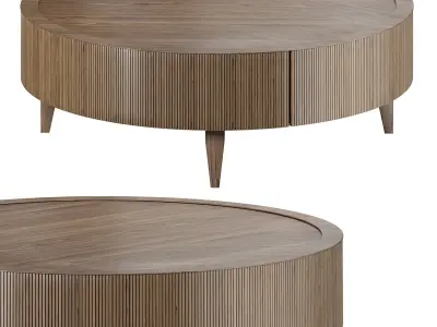 REEDED ROUND COCKTAIL TABLE by bakerfurniture 3D model