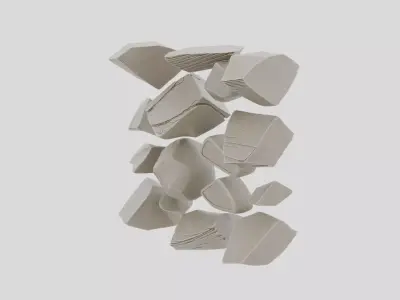 Stone Rubble Pile Terrain for 3D print 3D model