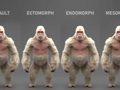  White Gorilla Rigged 