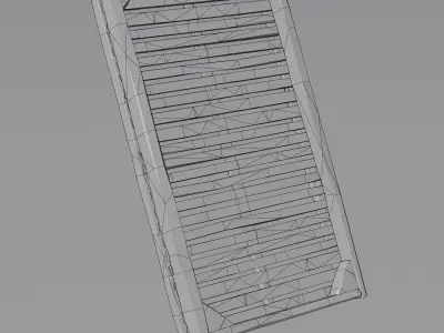 Medival square-shaped hop crate Low-poly 3D model