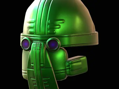 Gas mask helmet 3d model scifi Low-poly  Low-poly 3D model 201