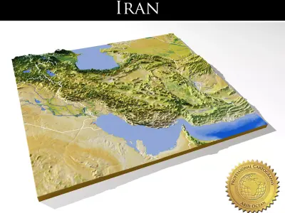 Iran High resolution 3D relief maps 3D model