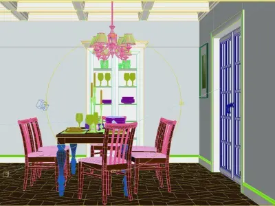 Dining room scene 3D model