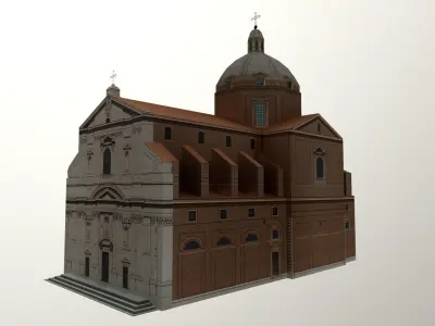 The Church of the Gesu - Chiesa del Gesu Low-poly 3D model