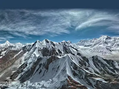 HDR - Pobeda Peak and Engilchek Glacier 01 3D model