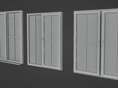 Windows collection white Low-poly 3D model