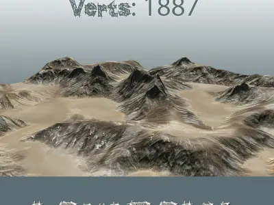 Desert Rock Circ B 300315 Low-poly 3D model