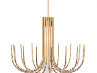 Stardust modern chandelier in brass 3D model