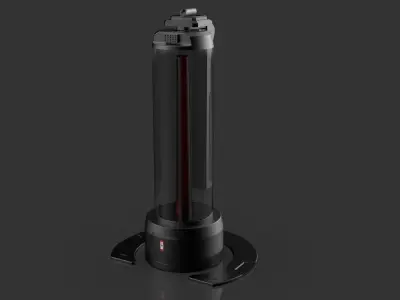 Sci-Fi Power Source Cylinder Battery Low-poly 3D model