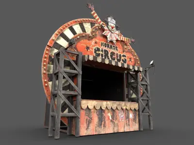 Old Horror Circus Stand 3D model
