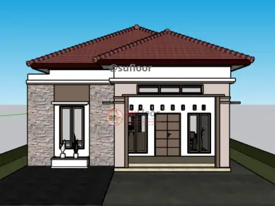 House 9x16m code 425 - Sketchup 3D model