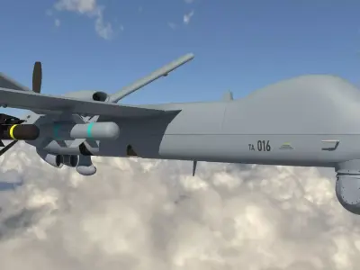 IHA - UAV ANKA-S - LOW POLY MODEL TUSAS Low-poly 3D model