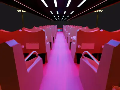 Futuristic Double-Decker Luxury Bus 3D model