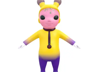 Stylized Child Alien Low-poly 3D model