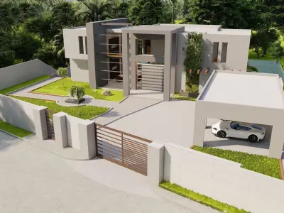 Casa Scene-villa-modern house 3D model 98