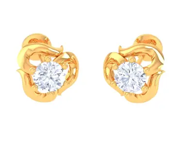 Solitaire Super Light Weight Stud Earring 3D print model