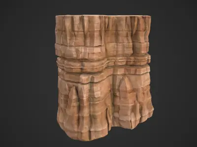 Sandstone Cliff Set Low-poly 3D model