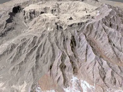 Mountain landscape Crater 3D model