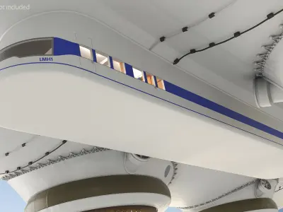  Passenger Gondola Cabin Hybrid Airship White with Interior 