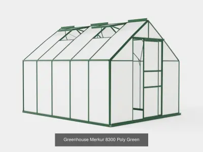 Collection of Greenhouse Merkur Poly Green - 3 Models 3D Model Pack
