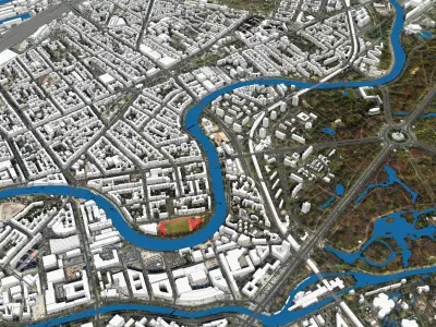 Cityscape Berlin Germany 3D model