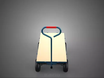 FLATBED PLATFORM HEAVY DUTY TROLLEY UTILITY CART WAGON TRUCK 4W 3D model