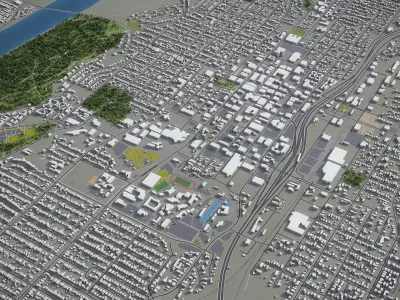 Riverside  Low-poly 3D model