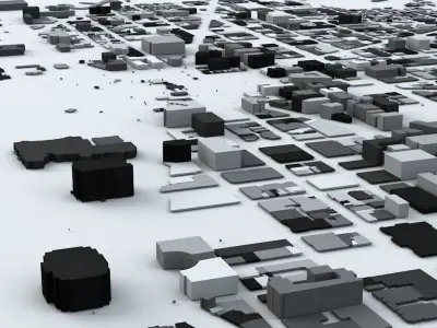 Washington DC Streets and Buildings 3D model