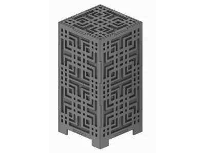 Wooden Lamp Laser Cut desk lamp lampshade Low-poly 3D model