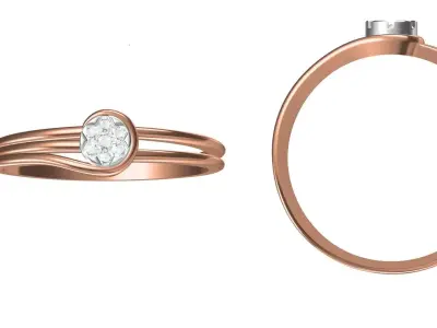Light Weight Wedding Engagement Women Ring STL JCD Details 3D print model 56