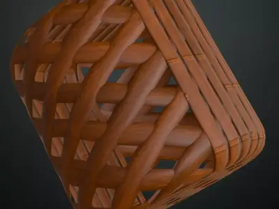  Bamboo Woven Screen PBR Seamless Texture