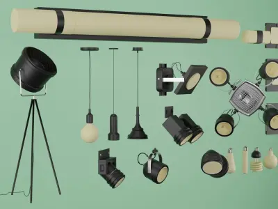 3D Models of light projectors and Lamps 3D model