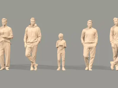 At Home Vol1 - 25 Standing Figures for Architecture 3D print model