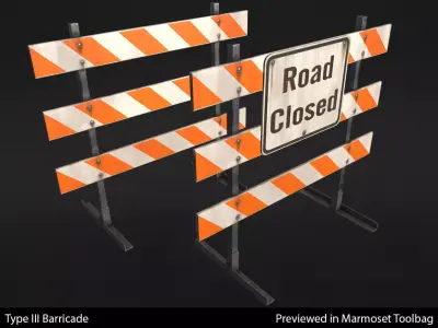 Type III Barricade - In-Game Ready Low-poly 3D model