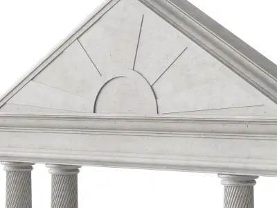 Classical Pediment with Elegant Columns 3D model