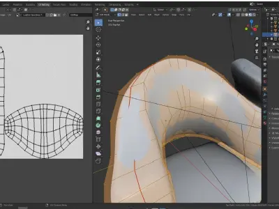 Chair modern with wooden legs 3D model